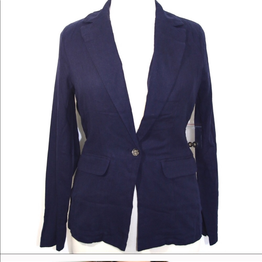 Navy linen blazer